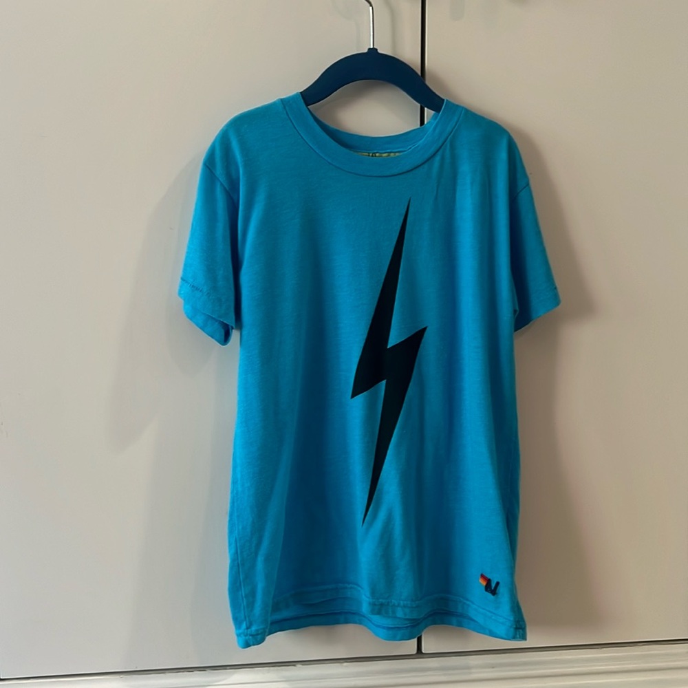 ⚡️Aviator Nation Light Blue Lightning Bolt T-Shirt ⚡️|Size 10 Girls |Gently used
